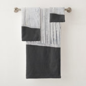 Modern Industrial Scratched White Charcoal Gray Bad Handdoek (Insitu)