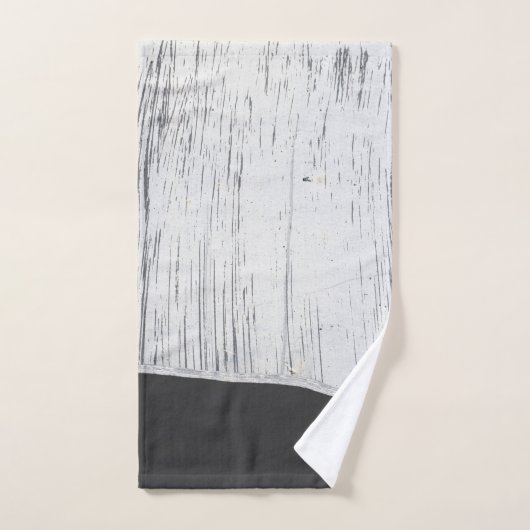 Modern Industrial Scratched White Charcoal Gray Bad Handdoek (Handdoek)