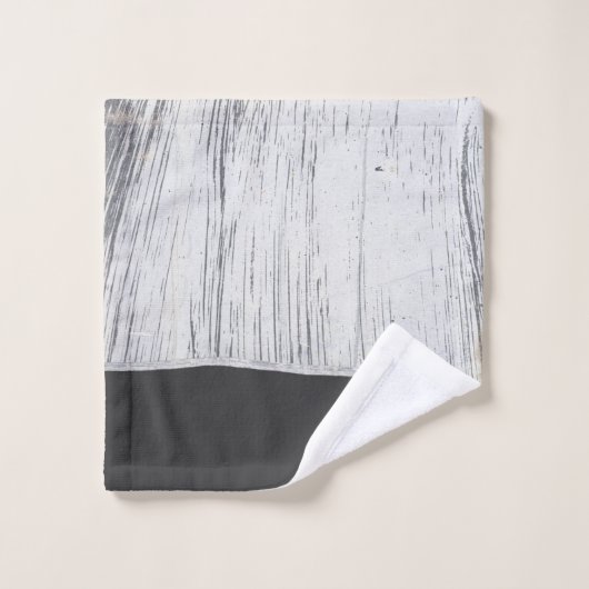 Modern Industrial Scratched White Charcoal Gray Bad Handdoek (Wasdoekje)