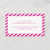 MODERN INFLUENCER stijlvolle rand roze marine wit Visitekaartje (Achterkant)
