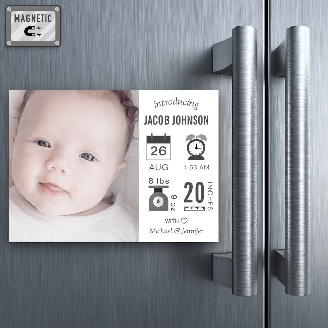 Modern Infographic Photo Birth Announcement (Creator heeft geüpload)