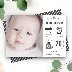 Modern Infographic Photo Birth Announcement Aankondiging