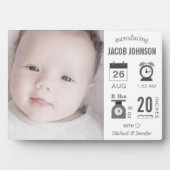 Modern Infographic Photo Birth Announcement Fotoplaat (voorkant)