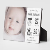 Modern Infographic Photo Birth Announcement Fotoplaat (Zijkant)