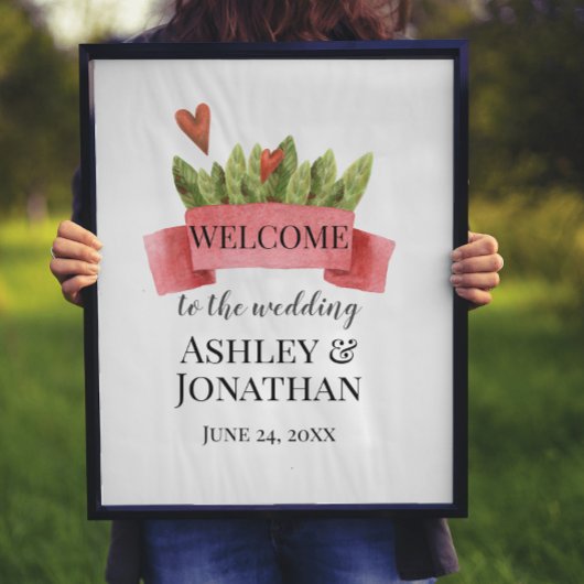 Modern Informal Wedding Welkom Poster