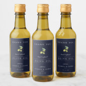 Modern Infused Olive Oil Thank You Label Blue Wijn Etiket (Flessen)