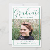 Modern ingelijst Afstuderen foto | Groen Kaart (Voorkant)
