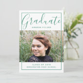 Modern ingelijst Afstuderen foto | Groen Kaart (Staand voorkant)