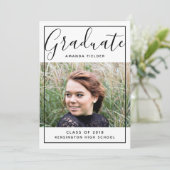 Modern ingelijst Afstuderen foto | Zwart Kaart (Staand voorkant)