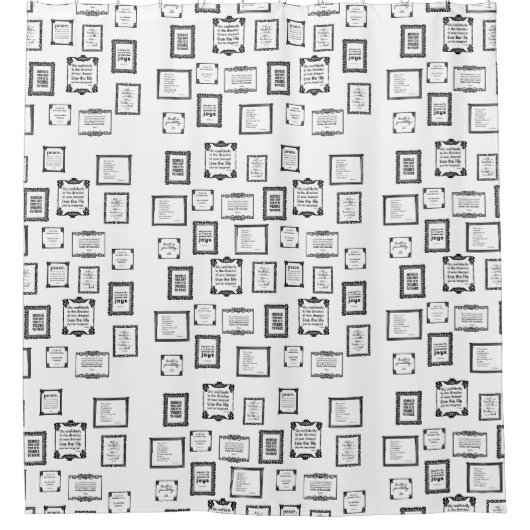 Modern ingelijst zwart wit dagelijks citaten patro douchegordijn (Voorkant)