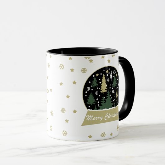 Modern ingericht sneeuw wereldbol mok (Voorkant rechts)