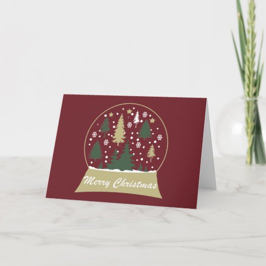 Modern ingerichte sneeuwbol feestdagen kaart (Voorkant)