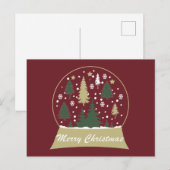 Modern ingerichte sneeuwbol feestdagenkaart (Voorkant / Achterkant)