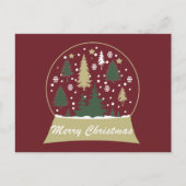 Modern ingerichte sneeuwbol feestdagenkaart (Voorkant)