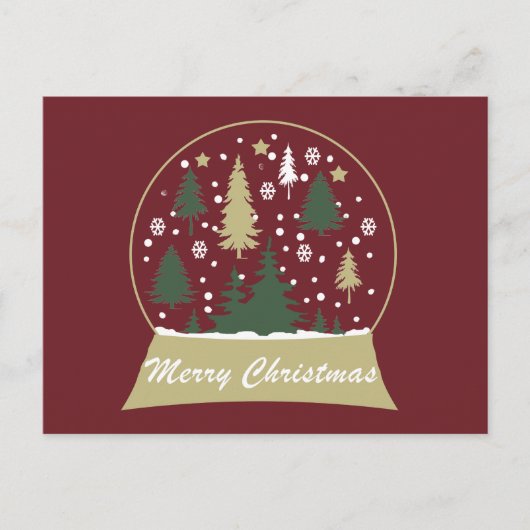 Modern ingerichte sneeuwbol feestdagenkaart (Voorkant)