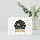 Modern ingerichte sneeuwbol feestdagenkaart (Staand voorkant)