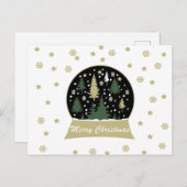 Modern ingerichte sneeuwbol feestdagenkaart (Voorkant / Achterkant)