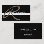 Modern Initiaal Attorney Professional Visitekaartj Visitekaartje (Voorkant / Achterkant)
