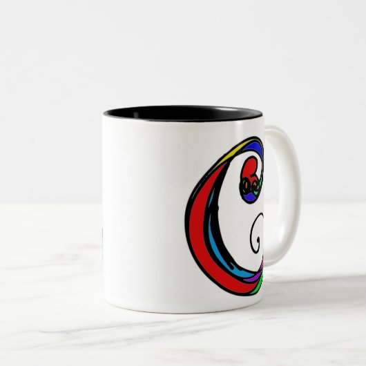 Modern Initiaal Custom Coffee Cup met Letter C Tweekleurige Koffiemok (Voorkant rechts)