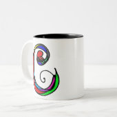 Modern Initiaal Custom Coffee Cup met Letter C Tweekleurige Koffiemok (Voorkant links)