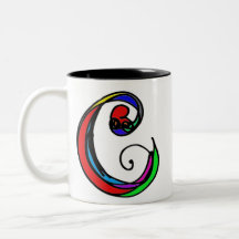 Modern Initiaal Custom Coffee Cup met Letter C