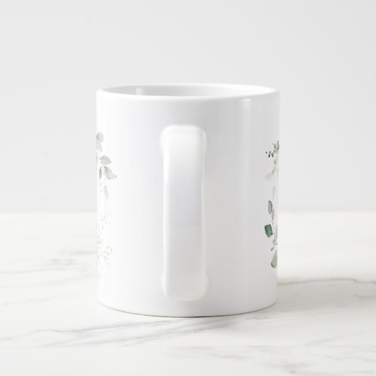 Modern Initiaal "G" met naam Greenery Grote Koffiekop (Achterkant)