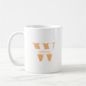 Modern Initiaal Letter Gepersonaliseerd Monogram Koffiemok (Links)