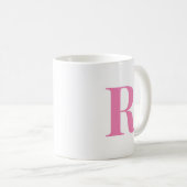 Modern Initiaal Letter Gepersonaliseerd Roze Monog Koffiemok (Voorkant rechts)