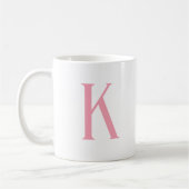 Modern Initiaal Letter roze Monogram Koffiemok (Links)