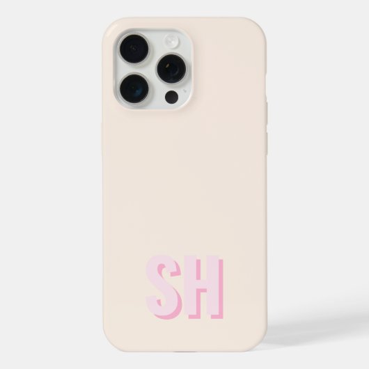 Modern Initiaal Monogram iPhone Hoesje (Achterkant)