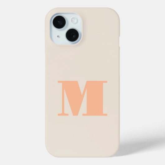 Modern Initiaal Monogram Perzik Case-Mate iPhone Case (Achterkant)