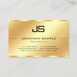 Modern Initiaal Monogram Professioneel Goud Sjablo Visitekaartje