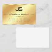 Modern Initiaal Monogram Professioneel Goud Sjablo Visitekaartje (Voorkant / Achterkant)