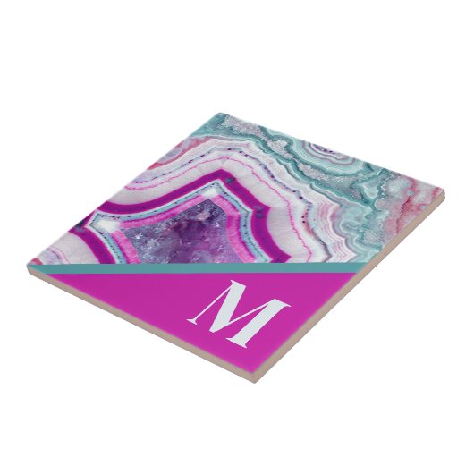 Modern Initiaal Monogram Tegeltje (Zijkant)