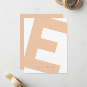 Modern Initiaal Overdreven Monogram en Naam Notitiekaartje