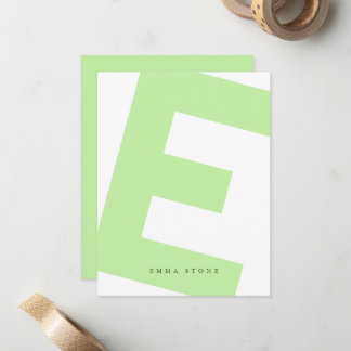 Modern Initiaal Overdreven Monogram en Naam Notitiekaartje