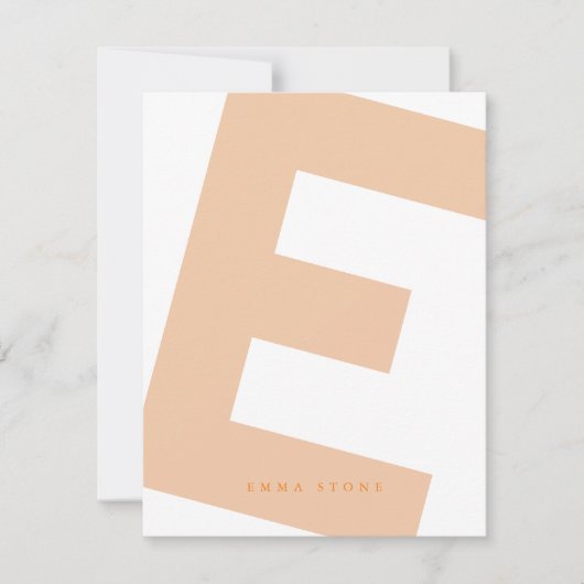 Modern Initiaal Oversized Monogram en Naam Notitiekaartje (Voorkant)