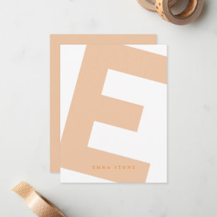 Modern Initiaal Oversized Monogram en Naam Notitiekaartje