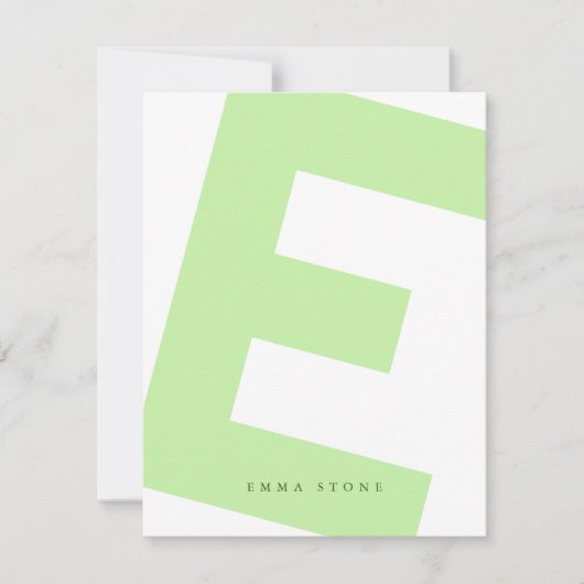 Modern Initiaal Oversized Monogram en Naam Notitiekaartje (Voorkant)