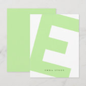 Modern Initiaal Oversized Monogram en Naam Notitiekaartje (Voorkant / Achterkant)