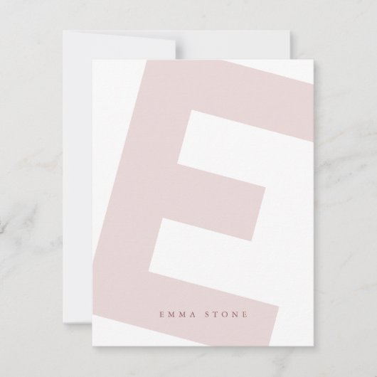 Modern Initiaal Oversized Monogram en Naam Notitiekaartje (Voorkant)