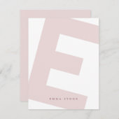 Modern Initiaal Oversized Monogram en Naam Notitiekaartje (Voorkant / Achterkant)