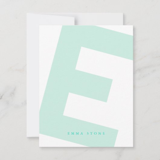 Modern Initiaal Oversized Monogram en Naam Notitiekaartje (Voorkant)