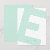 Modern Initiaal Oversized Monogram en Naam Notitiekaartje (Voorkant / Achterkant)