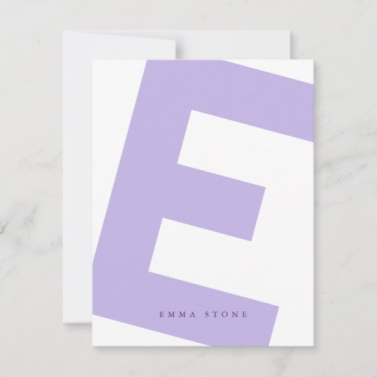 Modern Initiaal Oversized Monogram en Naam Notitiekaartje (Voorkant)