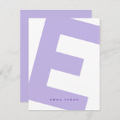 Modern Initiaal Oversized Monogram en Naam Notitiekaartje (Voorkant / Achterkant)