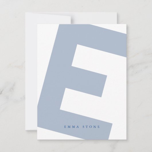 Modern Initiaal Oversized Monogram en Naam Notitiekaartje (Voorkant)