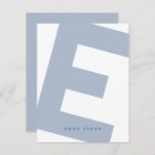 Modern Initiaal Oversized Monogram en Naam Notitiekaartje (Voorkant / Achterkant)