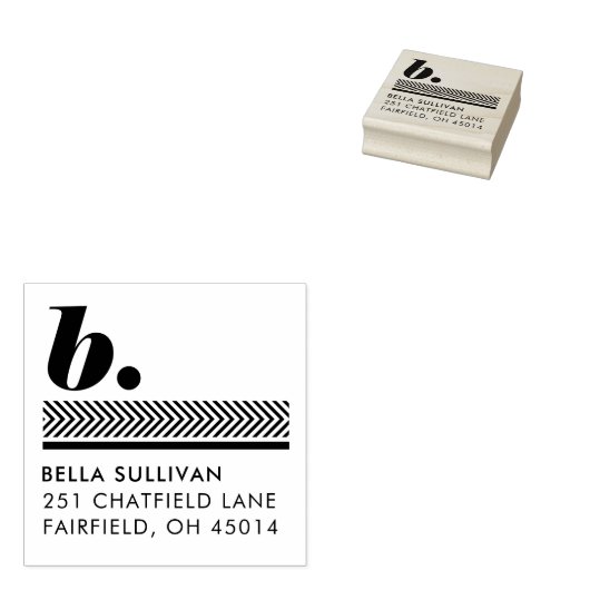 Modern Initiaal retouradres stempel (Gestempeld)