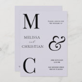 Modern Initiaal Weddenschap Kaart (Voorkant / Achterkant)